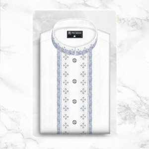 Exclusive Premium Indian Punjabi White designer embroidered cotton Punjabi for men