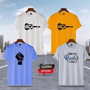 Stylish Mesh T-Shirt Combo with printed designs