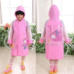 Kids Cartoon Raincoat waterproof hooded jacket for children