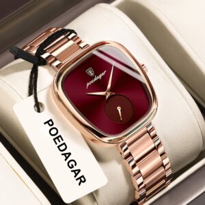 Premium Waterproof Ladies Wristwatch with rose gold stainless steel strap